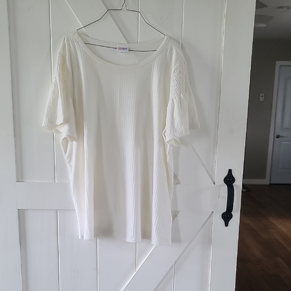 Lularoe  White Stephanie Top